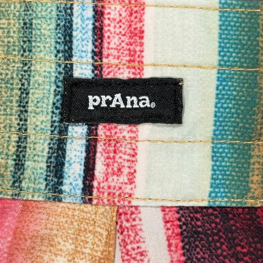 Prana Fenton Board Shorts Mens 38 Baja Stripe Multi Color Recycled Stretch NWT‎